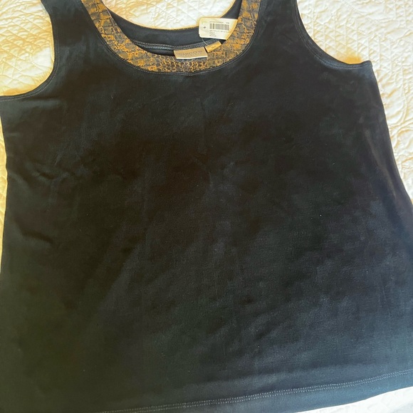 Chico's Tops - Chico’s size 3 black travelers tank with decorative collar NWT